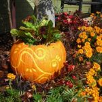 Декорирана саксия от тиква