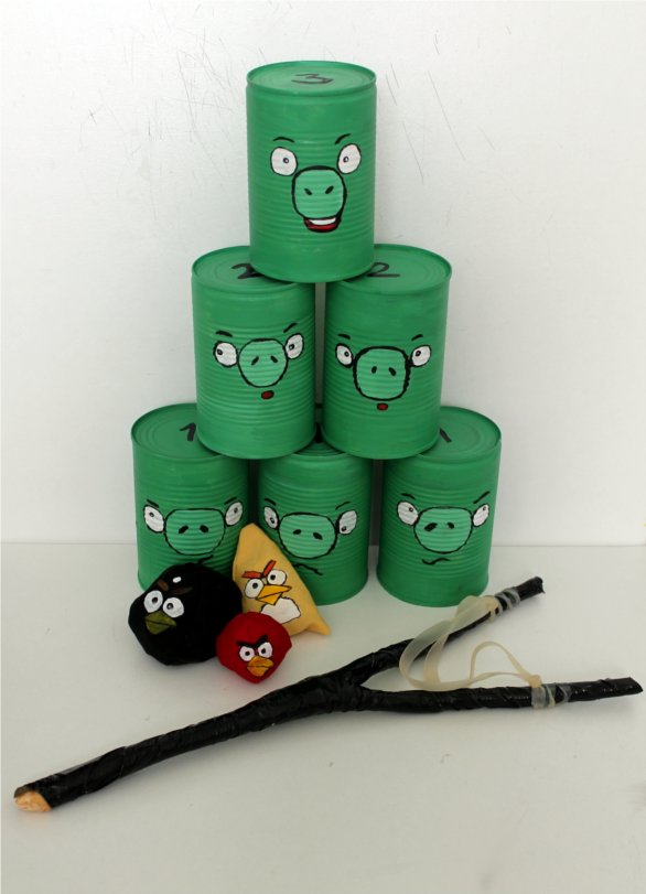 Angry birds in garden
